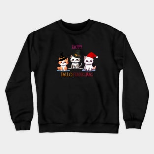 Happy Halloween Thanksgiving Christmas Crewneck Sweatshirt